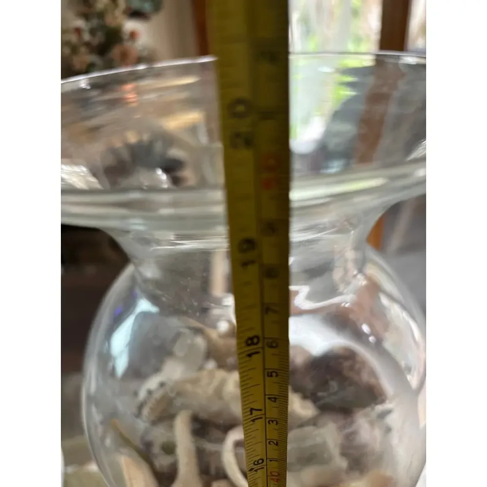 Southern Living Vase Clear Glass Amber Base 20